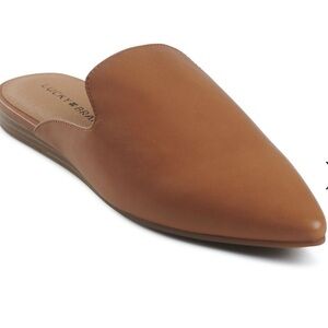NWOT Lucky Brand Brynnuh Leather Flat Slides, size 9